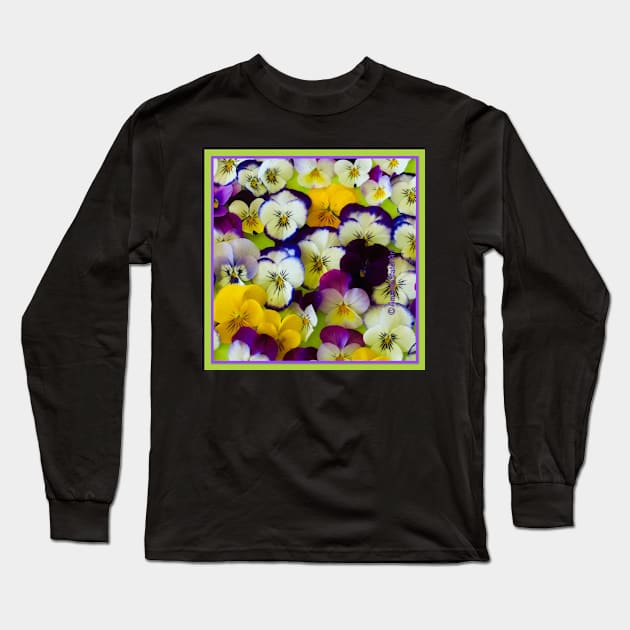 Passion for Pansies Long Sleeve T-Shirt by AmandaSlaterArt